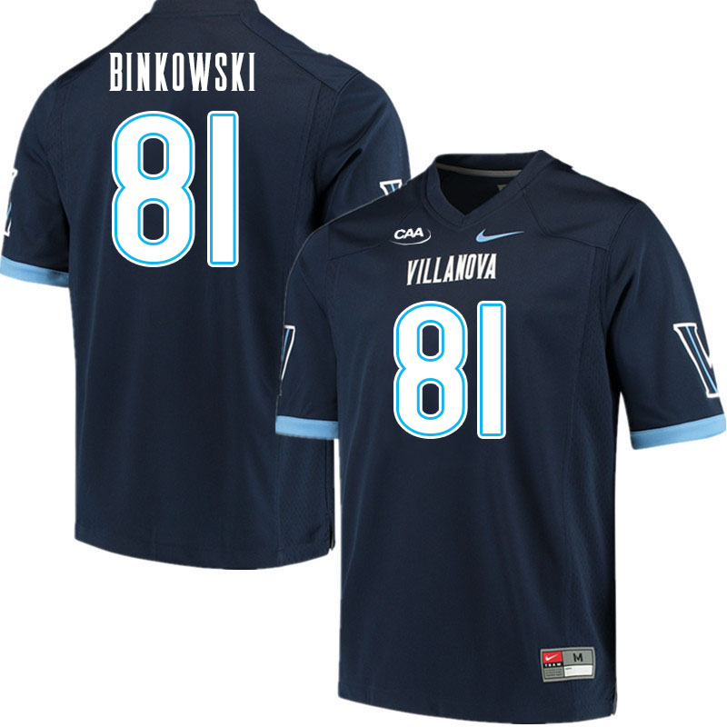 Men #81 Brandon Binkowski Villanova Wildcats College Football Jerseys Stitched Sale-Navy